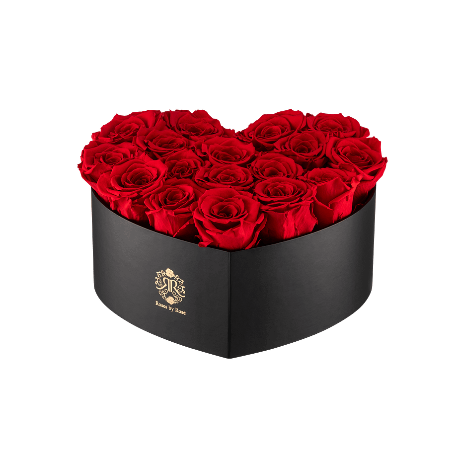hartvormige doos met rozen